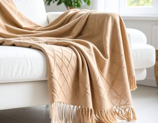 beige throw blankets