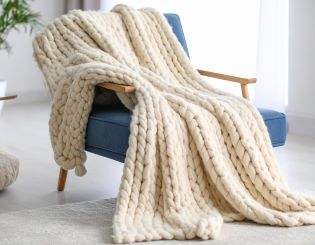 Beige throw blankets