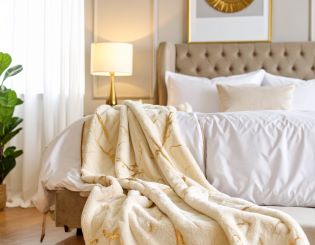 Beige throw blankets