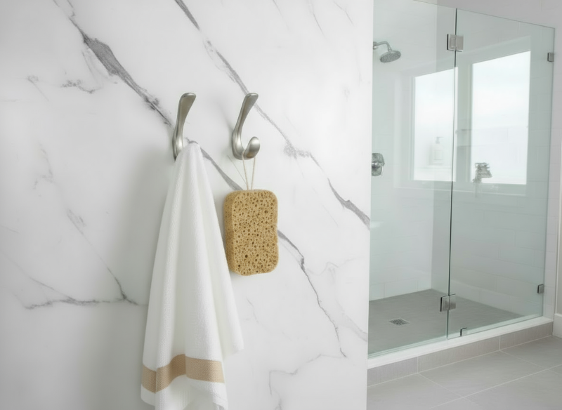 black white bathroom decor