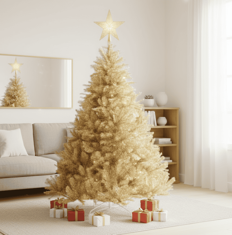 blue and gold christmas tree