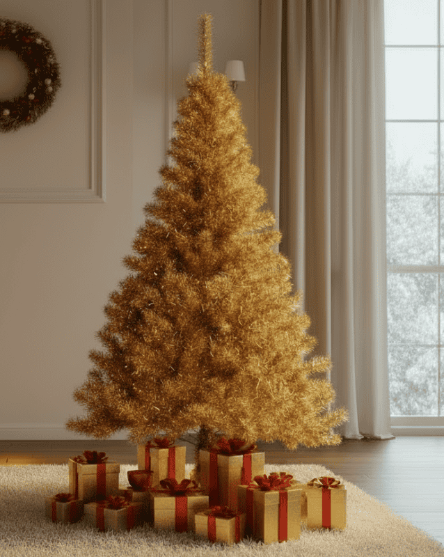 pink and gold christmas tree