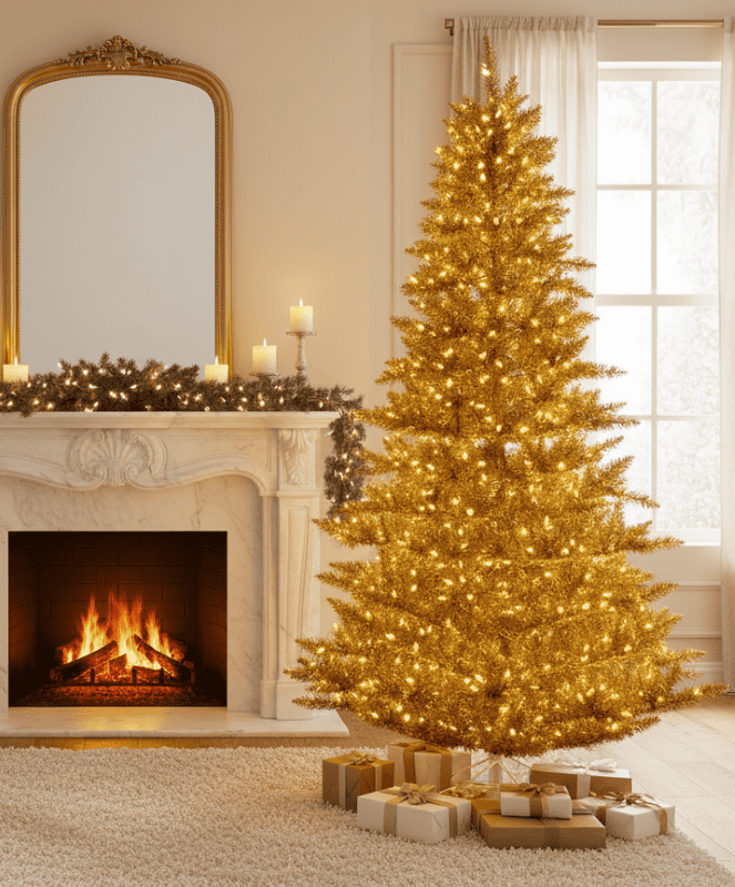 red gold christmas tree